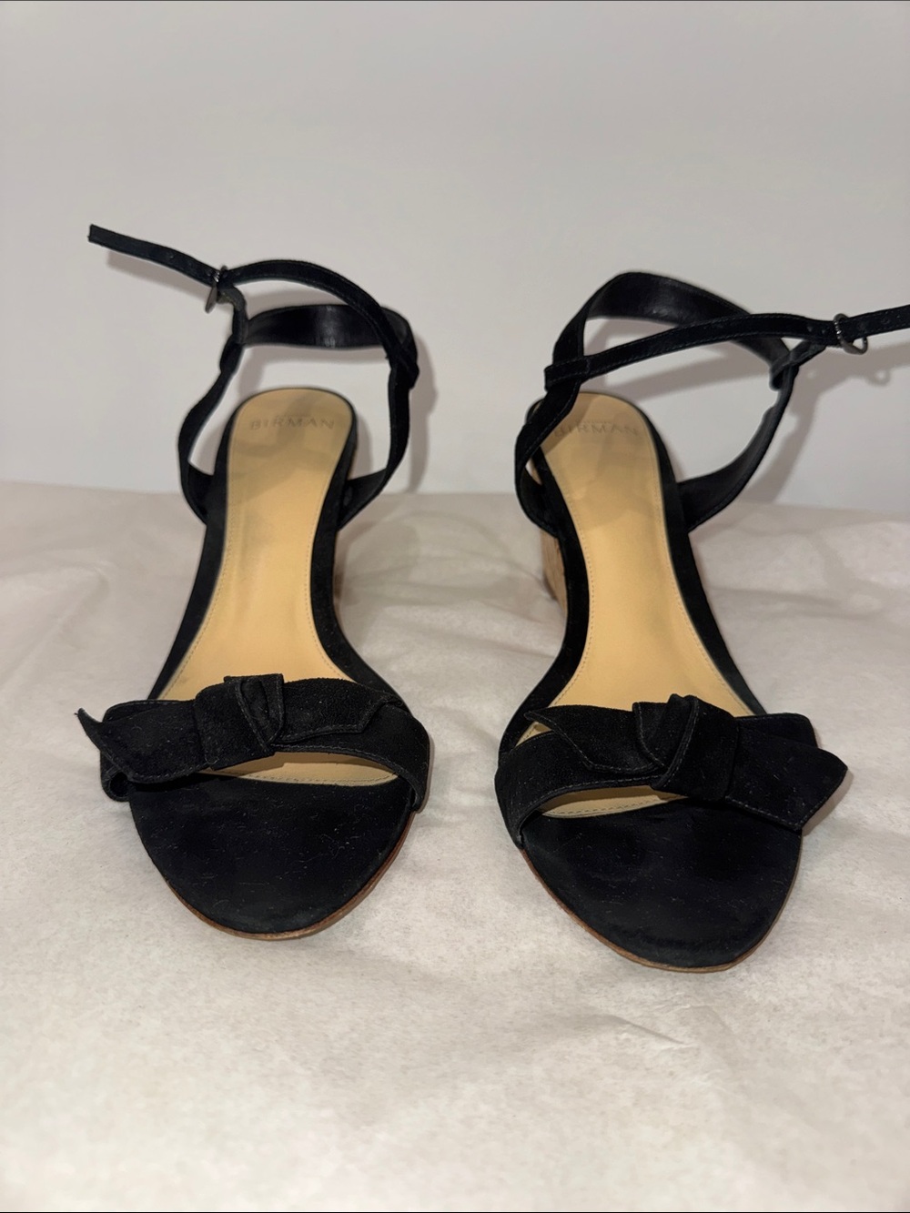 Alexandre Birman Black Suede Knot Front Ankle-Strap Sandals